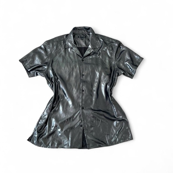 INC International Concepts Black Button Down Shirt - Picture 1 of 6
